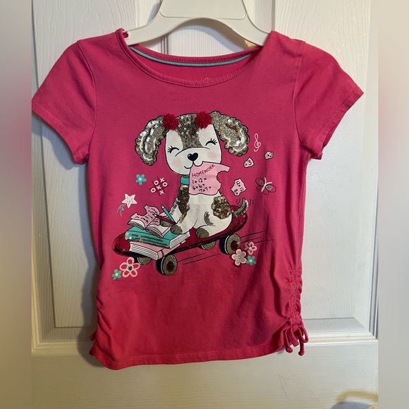 Adorable & Fun Pink “Dog Ate My Homework” Blouse - Size M Girls - Cynthia Rowley - Picture 1 of 2